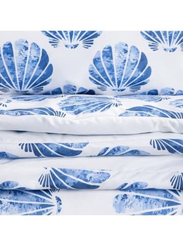 Homla Mikrofaser-Bettwäsche-Set "Pearla" in Weiß/ Blau