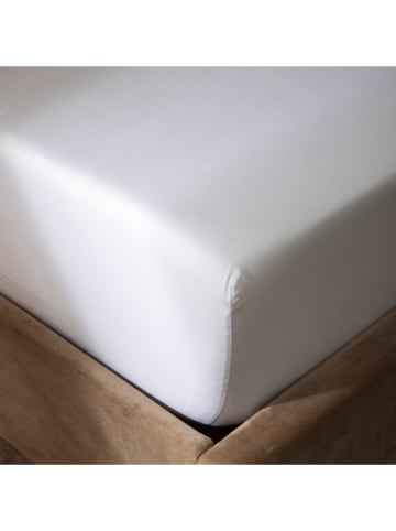 Homla Satin-Spannbettlaken ''Danielle'' in Weiß - (L)200 x (B)180 cm
