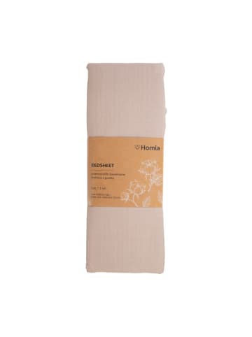 Homla Renforcé-Spannbettlaken ''Lauko'' in Beige - (L)200 x (B)140 cm