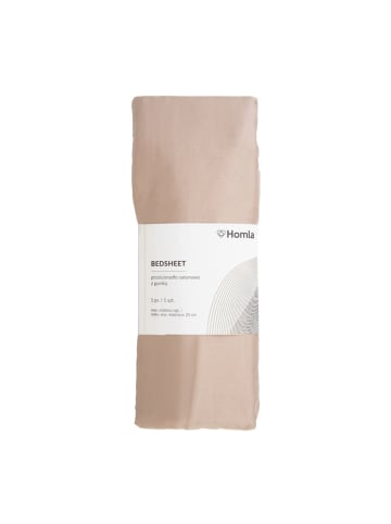Homla Satin-Spannbettlaken ''Danielle'' in Beige - (L)200 x (B)90 cm