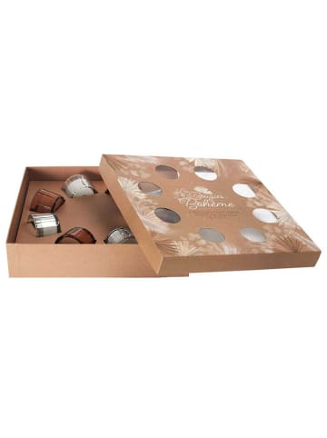 Ethnical Life 8-delige set: geurkaarsen bruin/transparant - 8x 20 g