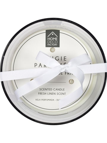 THE HOME DECO FACTORY Duftkerze "Harmony - Linen" in Weiß/ Schwarz - 1300 g
