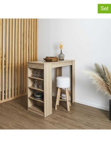 THE HOME DECO FACTORY Bartafel naturel - (B)115 x (H)103 x (D)50 cm