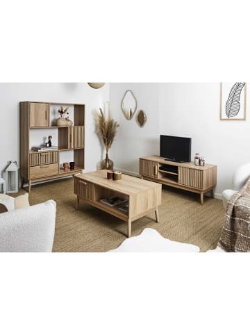THE HOME DECO FACTORY Szafka RTV "Klaus" w kolorze jasnobrązowym - 117 x 48 x 40 cm
