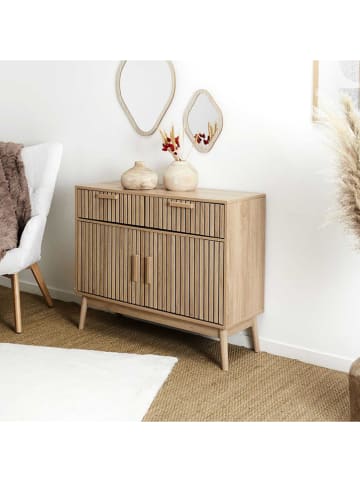THE HOME DECO FACTORY Kommode "Klaus" in Hellbraun - (B)100 x (H)80 x (T)35 cm