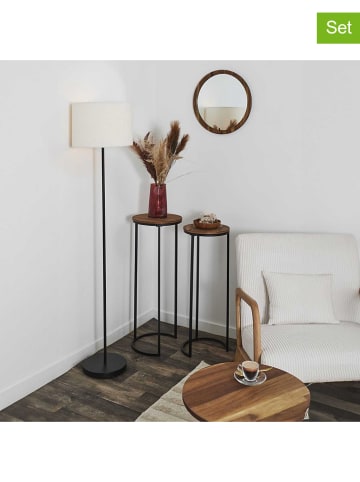 THE HOME DECO FACTORY 2-delige set: bijzettafels bruin/zwart