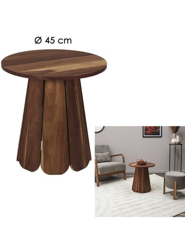 Rétro Chic Beistelltisch "Will" in Braun - (H)45 x Ø 45 cm