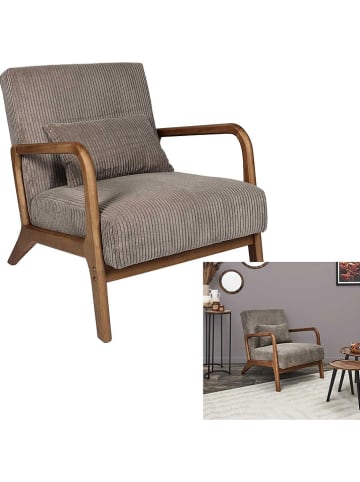 THE HOME DECO FACTORY Fotel w kolorze szarobrązoywm - 64,5 x 75 x 83,5 cm