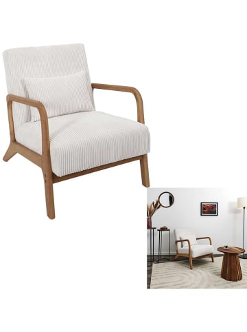 THE HOME DECO FACTORY Fauteuil wit - (B)64,5 x (H)75 x (D)86 cm