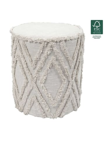 Ethnical Life Pouf ''Mirage'' in Beige - (H)41 x Ø 37 cm