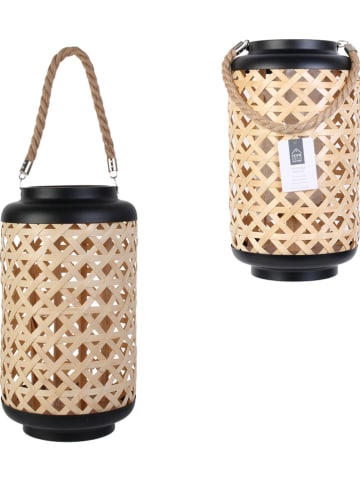 Garden Spirit Laterne in Hellbraun/ Schwarz - (H)38,5 x Ø 21 cm