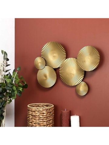 Rétro Chic Wanddecoratie goudkleurig - (B)63,5 x (H)47 x (D)7 cm