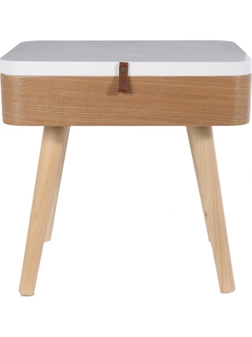 THE HOME DECO FACTORY Nachttisch in Braun/ Weiß - (B)40 x (H)52 x (T)30 cm