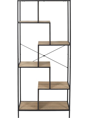 Ethnical Life Regal "Edison" in Natur/ Schwarz - (B)80 x (H)180 x (T)30 cm