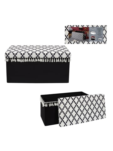 Ethnical Life Aufbewahrungsbank in Schwarz/ Weiß - (B)87 x (H)38 x (T)38 cm