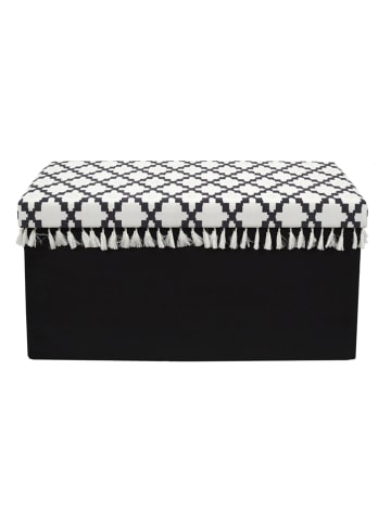 Ethnical Life Aufbewahrungsbank in Schwarz/ Weiß - (B)87 x (H)38 x (T)38 cm