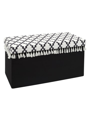 Ethnical Life Kruk met opbergruimte zwart/wit - (B)87 x (H)38 x (D)38 cm