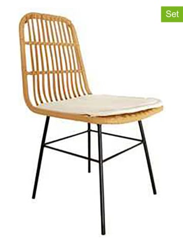 Ethnical Life 2-delige set: tuinstoelen "Surabaya" lichtbruin - (B)44 x (H)86 x (D)56 cm
