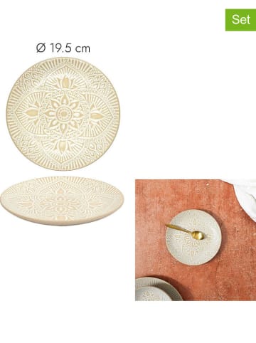 Ethnical Life 6-delige set: ontbijtborden "Sahara" beige - Ø 19,5 cm