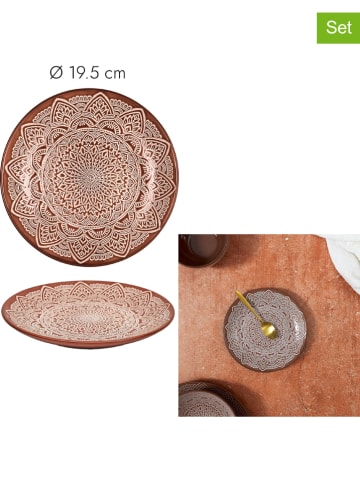 Ethnical Life 6er-Set: Frühstücksteller ''Sahara'' in Terrakotta - Ø 19,5 cm