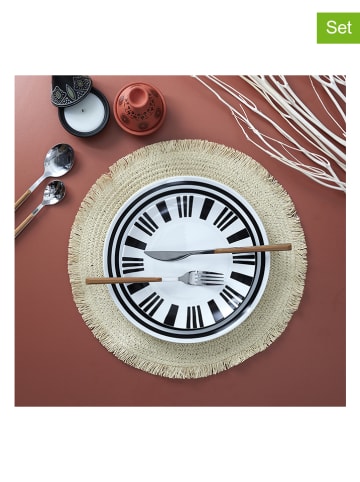 Ethnical Life 6er-Set: Tischsets in Beige - Ø 38 cm