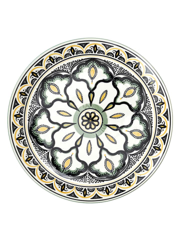 every ware 6-delige set: dinerborden "Mandala" groen/wit/zwart - Ø 26 cm