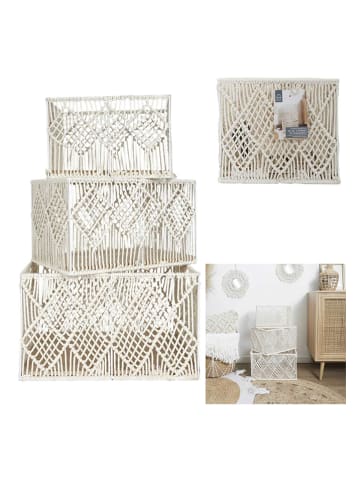 The Home Deco Kids 3-delige set: opbergmanden wit