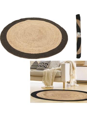 THE HOME DECO FACTORY Jute-Teppich in Hellbraun - Ø 120 cm