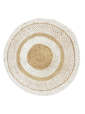 THE HOME DECO FACTORY Jute tapijt beige/crème - Ø 90 cm