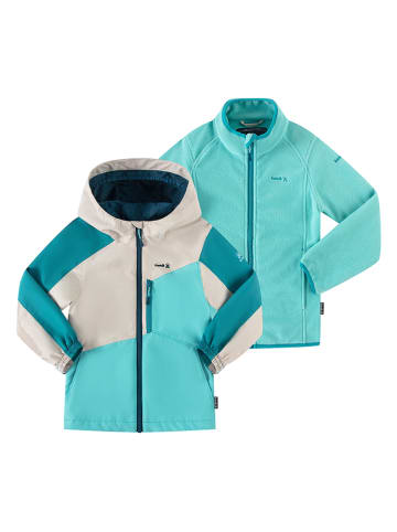 Kamik 3in1-Regenjacke "Estella" in Türkis/ Weiß