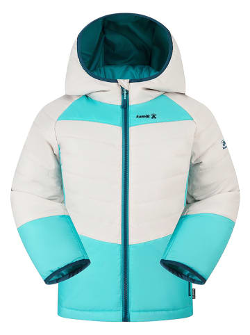 Kamik Dunne all-season doorgestikte jas "Celeste" wit/turquoise