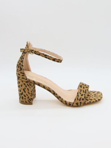 Bellucci Haksandalen lichtbruin/zwart