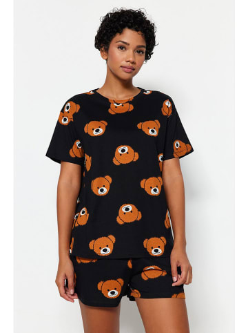 trendyol Pyjama in Schwarz/ Hellbraun