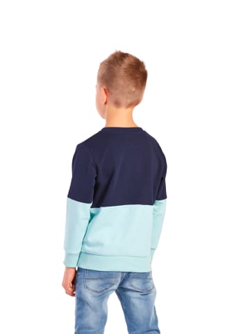 erima Sweatshirt "Leon" in Dunkelblau/ Hellblau/ Orange