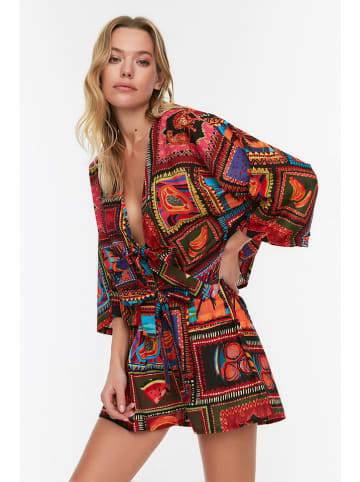 trendyol 2-delige outfit rood/meerkleurig