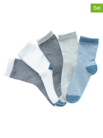 COOL CLUB 5er-Set: Socken in Weiß/ Blau/ Grau