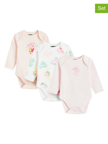 COOL CLUB 3-delige set: rompers lichtroze/wit