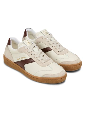Marc O'Polo Shoes Skórzane sneakersy w kolorze brązowo-kremowym