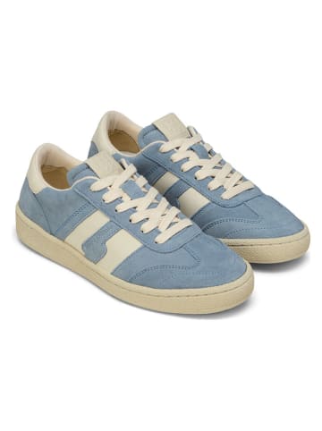 Marc O'Polo Shoes Skórzane sneakersy w kolorze beżowo-błękitnym