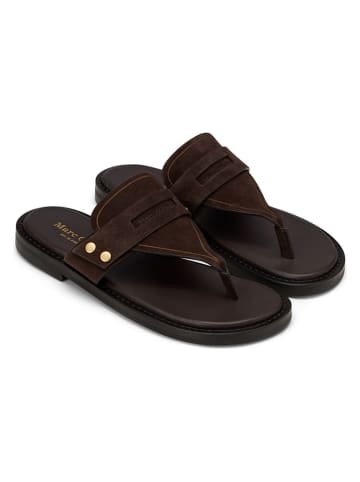 Marc O'Polo Shoes Leder-Zehentrenner in Braun