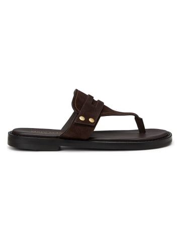 Marc O'Polo Shoes Leder-Zehentrenner in Braun
