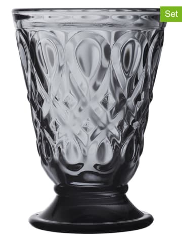 La Rochère France 6-delige set: glazen "Lyonnais" antraciet - 200 ml