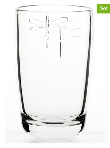 La Rochère France 6-delige set: longdrinkglazen "Libellules" transparant - 400 ml