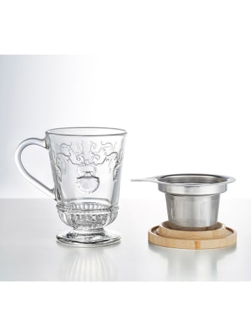 La Rochère France 3-delige theeset "Versailles" transparant/beige - 280 ml