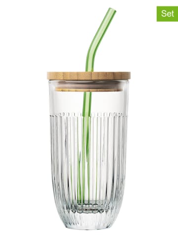 La Rochère France 4-delige glasset "Ouessant" transparant/lichtbruin - 430 ml