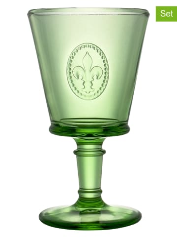 La Rochère France Kieliszki (6 szt.) "Fleur De Lys" w kolorze zielonym do wina - 260 ml