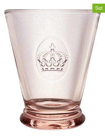La Rochère France Szklanki (6 szt.) "Crown" w kolorze jasnoróżowym - 260 ml