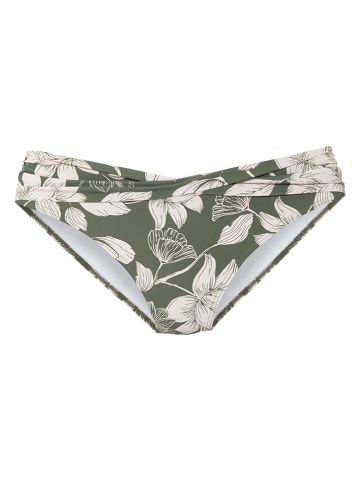 s.Oliver Bikini-Hose in Dunkelgrün/ Creme