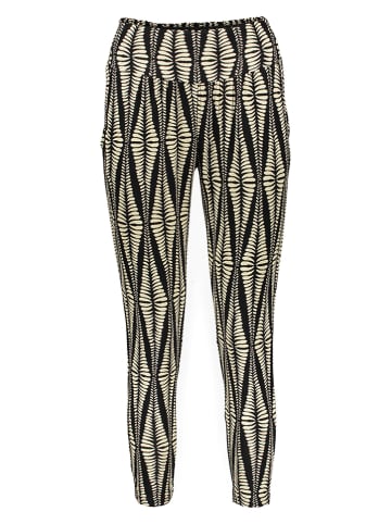 LASCANA Pyjama-Hose in Schwarz/ Beige