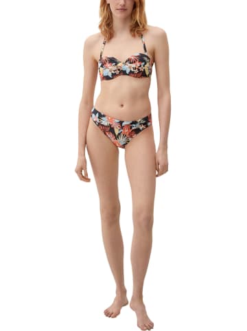 s.Oliver Bikini-Hose in Schwarz/ Hellblau/ Koralle